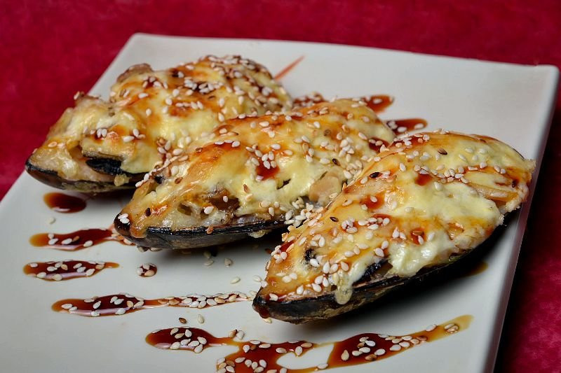 Мидии запеченные с сыром - Европейская Кухня - АРТ-СУШИ